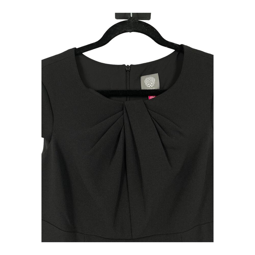 Vince Camuto dress Signature Cap sleeve stretch crepe black size 14 - Picture 4 of 7